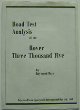 Rover P6 3500 Road Test Analysis from Speedworld International 1968