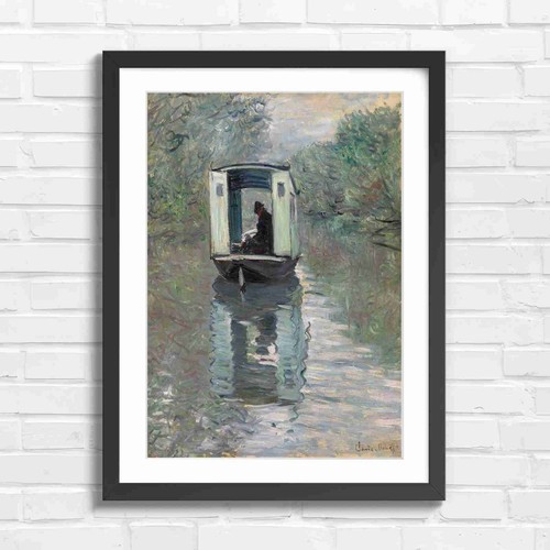 Impressionist barge boat - impressionist, on