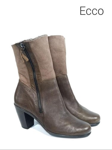 Women ecco boots khaki leather - ecco,