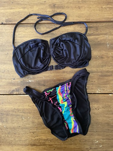 Vtg 80s hobie neon bikini - vtg,