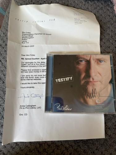 Phil collins signed tesify - phil,