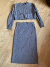 Zara Knitted Skirt Jumper  Co Ord Bodycon Skirt Cropped Sweater M