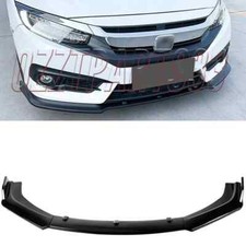 For Honda Civic 16-2020 Gloss Black Front Bumper Body Kit Spoiler Lip Splitter