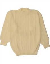 VINTAGE Mens Turtle Neck Jumper Sweater UK 42/44 Large Beige Acrylic DF11