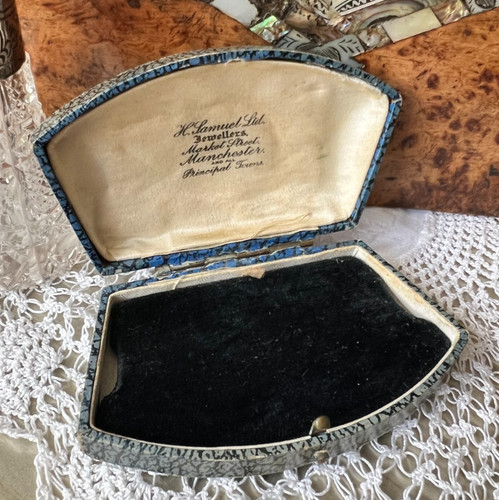 Vintage blue faux - blue, leather