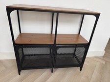 IKEA FJÄLLBO Black Metal Shelving Unit Rustic Storage Shelf Organizer 100x95cm