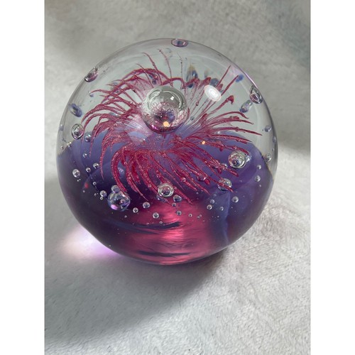 Art glass paperweight purple - glass,