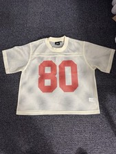 Stussy Beige Cream Mesh 80 Team Jersey Size Small
