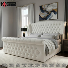Luxury Tulip Wing Sleigh Bed