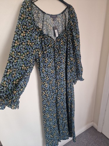 Floral long sleeve tea dress - long,