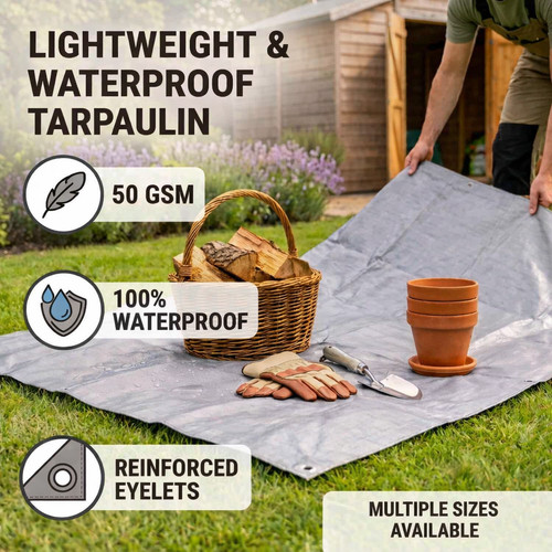 Lightweight gray tarpaulin - gray,