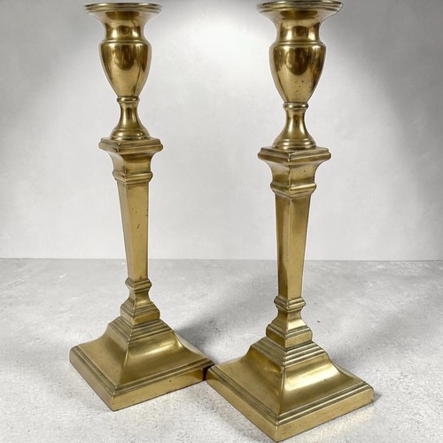 Pair brass candlesticks 26cm - brass,