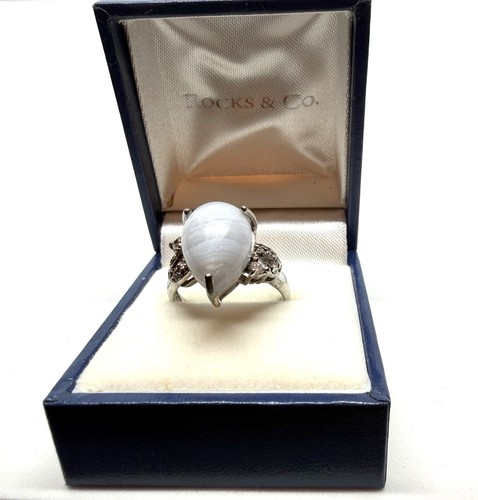 Silver blue lace agate and - blue,