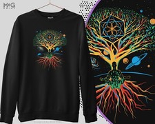 Tree of Life Meditation Sweatshirt Meditating Peace Mandala Zen Yoga Spiritual