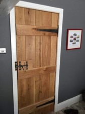 Solid Oak Ledged Door - Internal Oak Cottage Ledge Door - V Groove Boards