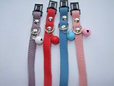 Cat Collar Real leather so soft quick release safety snap bell breakaway kitten
