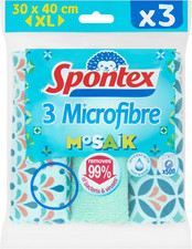 Spontex 3 Mosaik Microfibre Cloths, 40 x 30 cm Cleaning Cloths