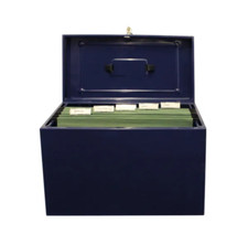 Cathedral Metal File Box Home Office A4 Blue - New + Free 24h Delivery