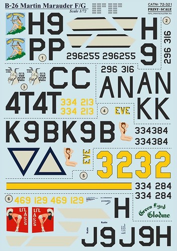 Marauder decals wwii - b-26,