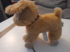 Little Bird Told Me - dexter  - Pull Along Toy Dog On Removable Wheels - 9" 