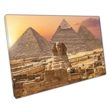 Giza Pyramids and Sphinx Wall Art Canvas Print: Ancient Egyptian Decor for