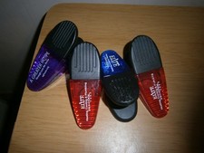 Mid 2000's large fridge magnet peg clips x4 Orange/blue/purple.8.7cm. (E18c)