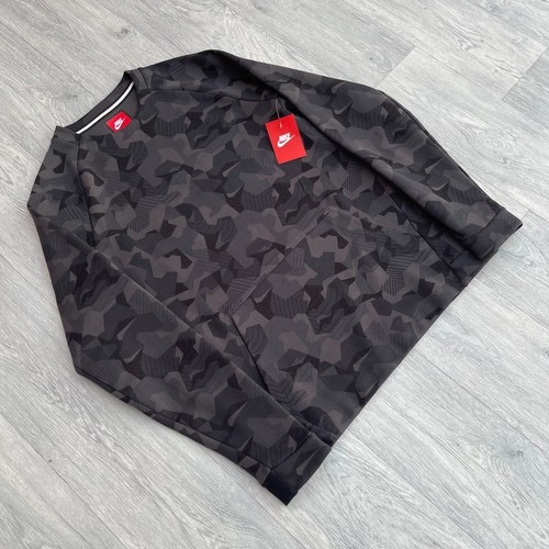 Nike tech fleece camo crew - nike,