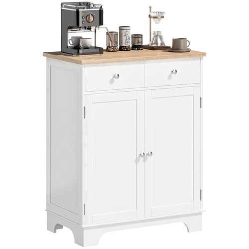 Homcom rubber wood top kitchen - wood,