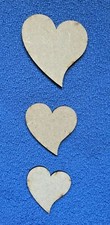 10  Wooden MDF TEAR LOVE HEARTS blank craft 3.5cm,4.5cm,5.5cm with/without holes