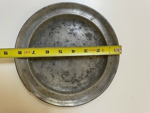Antique pewter charger plate - antique,
