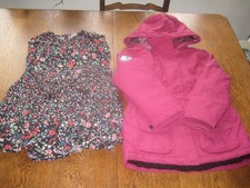 MIXED BUNDLE GIRLS CLOTHES - 8 YEARS - HOODED COAT + DRESS