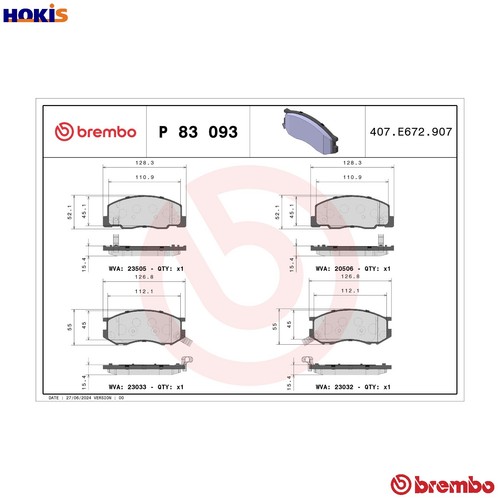 Brake pad set disc - set,