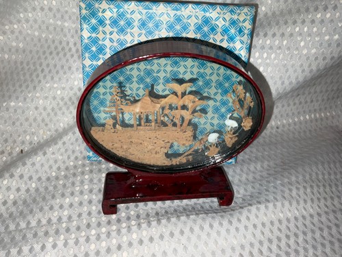 Chinese cork carving diorama - chinese,