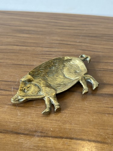 Vintage antique brass pig - brass,