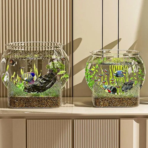 Transparent round fish bowl - transparent,