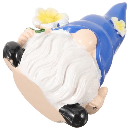 Cute blue resin garden gnome - cute,