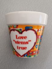 Small Ceramic "Love Stems True" Herb Plant Pot.  See all photos etc.