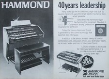 HAMMOND ORGANS Synthesizer Keyboard Vintage Advert Poster - 1975