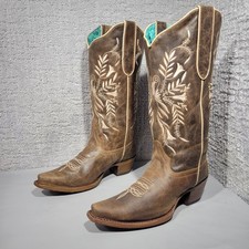 Corral Embroidered Women's Size US 8 Brown Leather Western Cowboy Boots E1659.