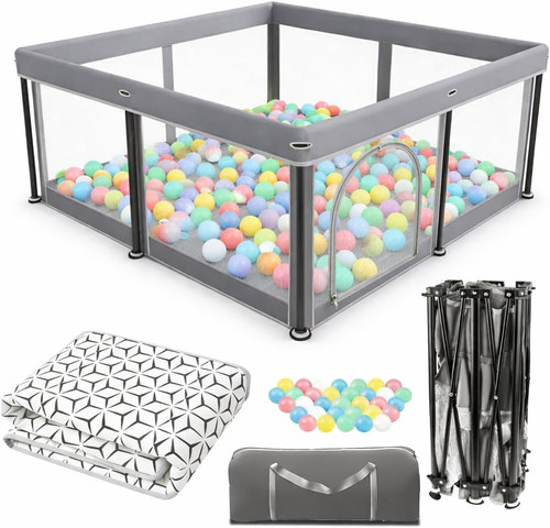 Foldable baby playpen - with, mat