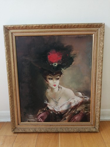Antique portrait oil on - -,