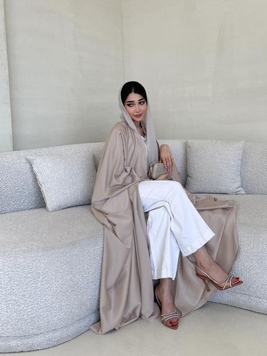 Muslim abaya satin robe - satin,