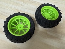 2 x RC Green Monster Truck / Buggy wheels & tyres with 12mm hex 1/10 1/8 scale