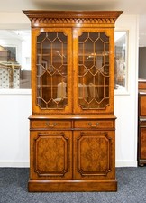 English Burr Walnut Breakfront