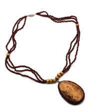 Horn pendant necklace glass