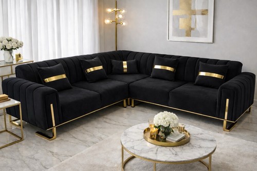 Luxury black velvet - black, corner