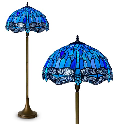 Blue dragonfly tiffany floor - dragonfly,