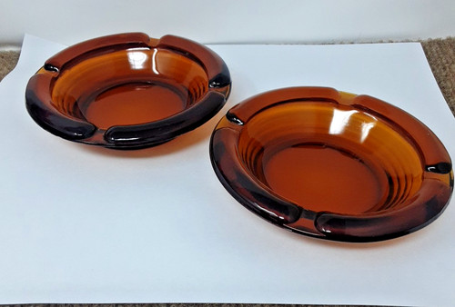 Lot vintage mcm amber - (2),