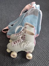 Rio Roller Script Quad Roller Skates Grey/Purple With Bag 