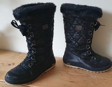 OLANG - SOGNO - OC BLACK QUILTED GLAMOUR LACE UP SNOW BOOTS - VIBRAM - UK 5.5